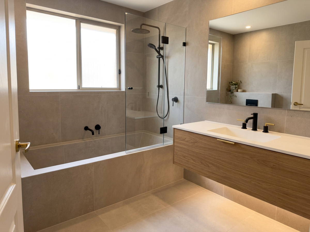 Fully renovated bathroom after completion
